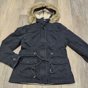 Abercrombie & Fitch Convertible Sherpa Military Parka Utility Coat Womens Medium